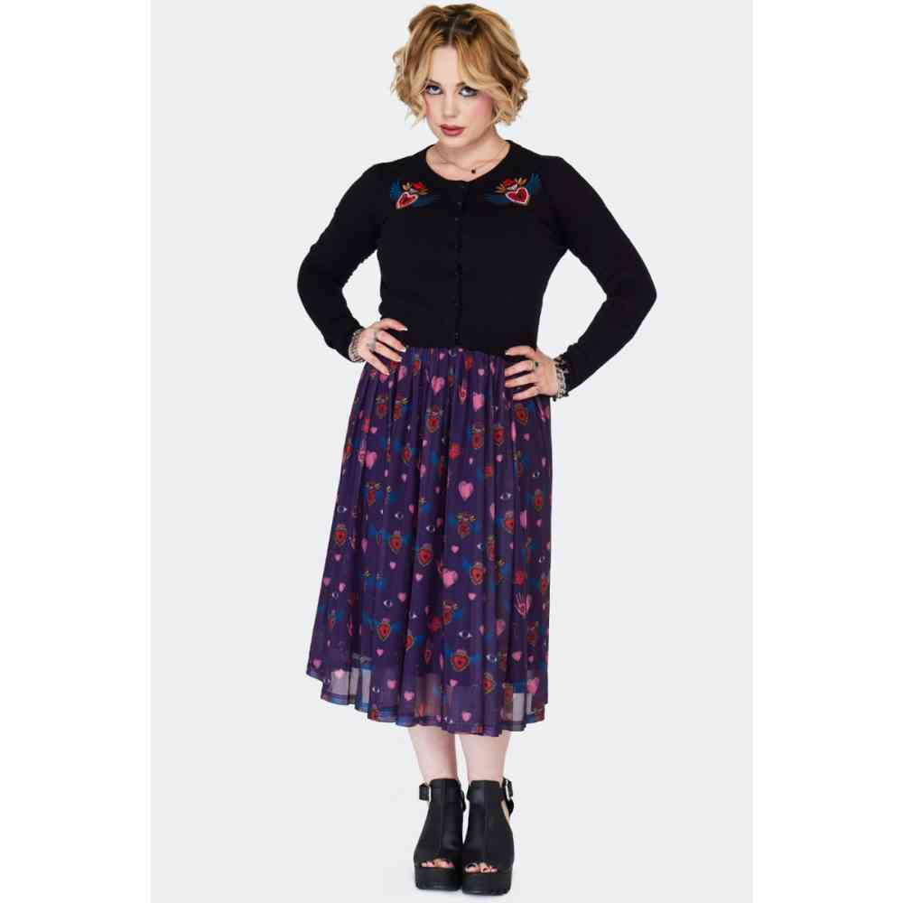 Jawbreaker - Alchemy Hearts Midi Long skirt - Purple